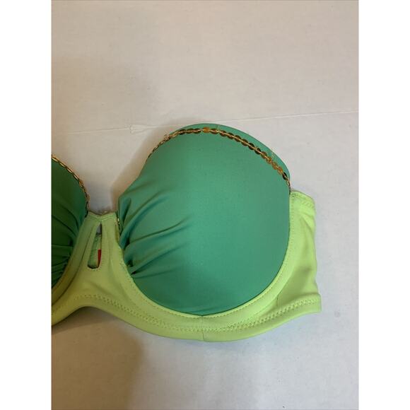 Victoria's Victoria Secret Bikini Strapless Top Green Sequin Size 32B - Picture 3 of 6